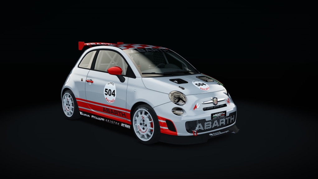 Abarth 500 Assetto Corse, skin silver_red