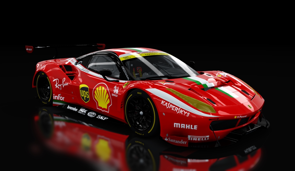 Ferrari 488 GT3, skin Santander_488_GT3_rosso