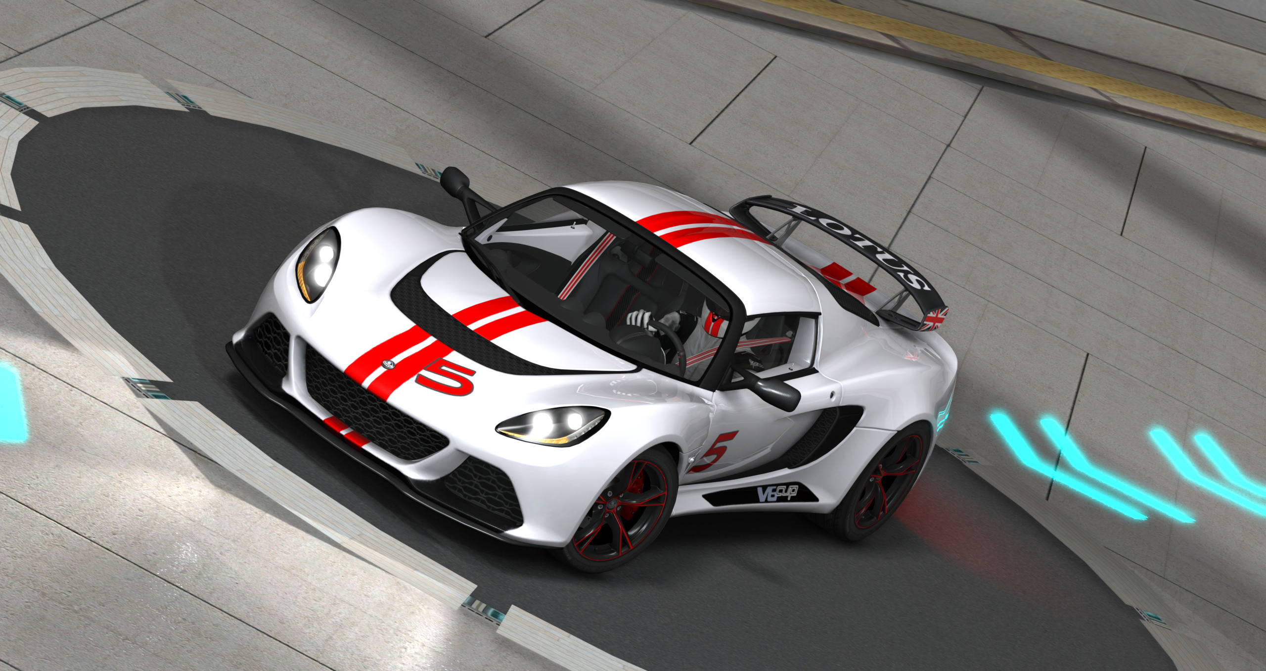 Lotus Exige V6 CUP, skin BiART_05_White_RedStripes