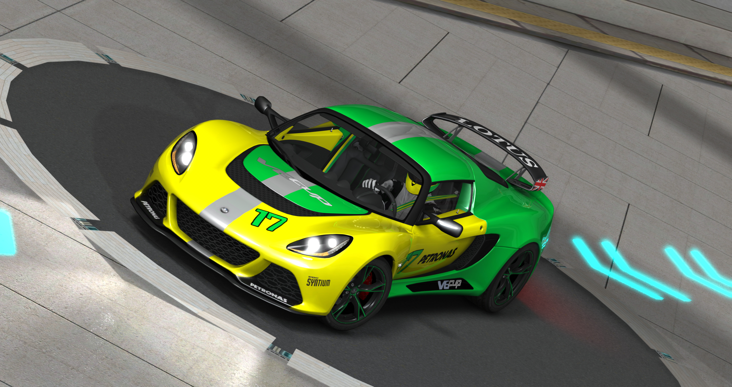 Lotus Exige V6 CUP, skin BiART_17_Green-Yellow_Cup